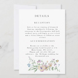 Invitación Viola Eucalypt floral Wedding Detail invitation