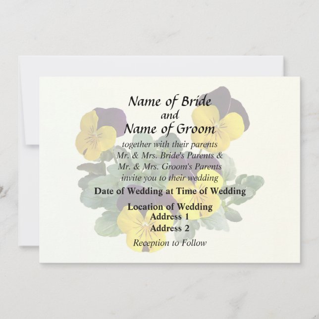 Invitación Violas Sorbet Amarillo Salta (Anverso)