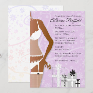 Invitación Violencia de duchas de novias de lencería afroamer