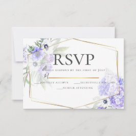 Invitación Violet Anemone Floral Wedding RSVP