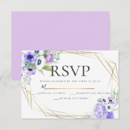 Invitación Violet Anemone Floral Wedding RSVP