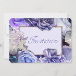 Invitación Violet Blue Rose Birthday Party Invitation