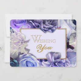 Invitación Violet Blue Rose Secret Gardens Birthday Card