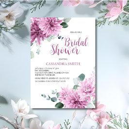 Invitación Violet Dahlia Eucalyptus Greenery Bridal Shower