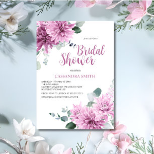 Invitación Violet Dahlia Eucalyptus Greenery Bridal Shower
