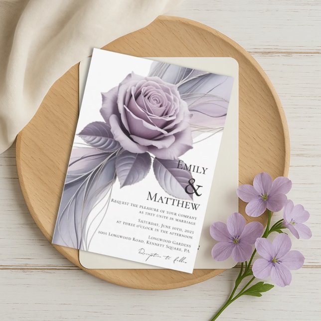 Invitación Violet Floral Wedding Invitation (Subido por el creador)