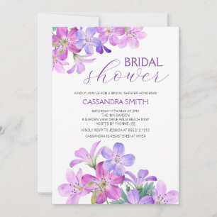 Invitación Violet Geranium Greeneration Floral Bridal Shower