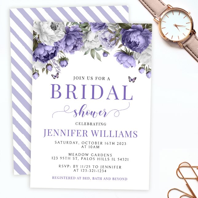 Invitación Violet lavender ducha con flores de novia Invitaci (Subido por el creador)