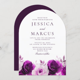 Invitación Violet Lilac Arch Boda Ametista Púrpura
