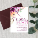 Invitación Violet Magenta Purple Floral Birch Brunch<br><div class="desc">¡Esta es una invitación de brunch de cumpleaños de flores moradas violetas de magenta!</div>