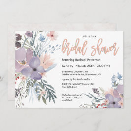Invitación Violet Meadow Watercolor Floral Brillante