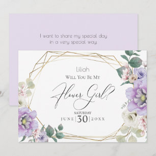 Invitación Violet Peony Flowers Serás Mi Flor