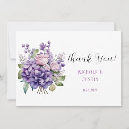 Invitación Violet Peony Y Rosas Boda Gracias Cartas