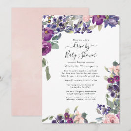 Invitación Violet, Plum y Blush Drive By Shower