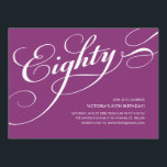 Invitación Violet Purple Elegant 80th Birthday Invitation<br><div class="desc">Esta elegante invitación de cumpleaños número 80 tiene un diseño moderno violeta,  morado y blanco,  y es completamente personalizable. Una gran invitación para un fiesta formal o informal.</div>