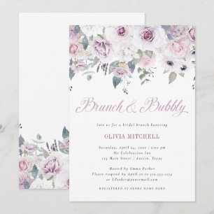 Invitación Violet Rubor   Brunch nupcial floral
