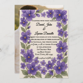 Invitación Violet Veil Photo Wedding Invitation