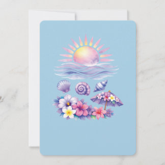 Invitación violet watercolor creative beach