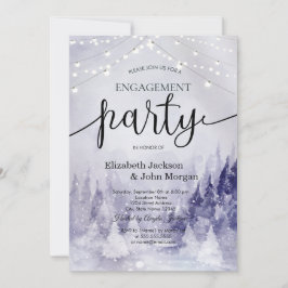 Invitación Violet Winter Landscape Snow Engagement