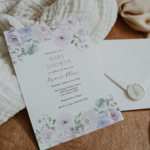 Violet y Lavender Floral Baby Shower