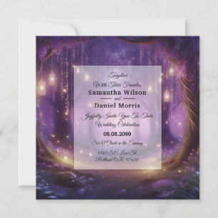 Invitación Violeta a medianoche encantada Boda forestal