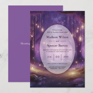 Invitación Violeta a medianoche encantada Boda forestal