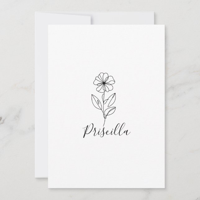 Invitación Violeta de febrero Flor de nacimiento personalizad (Anverso)