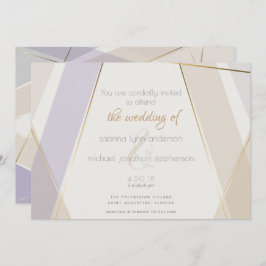 Invitación Violeta de hongo geométrico contemporáneo moderno