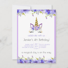 Invitación Violeta fresca | Decoración de la fiesta de cumple