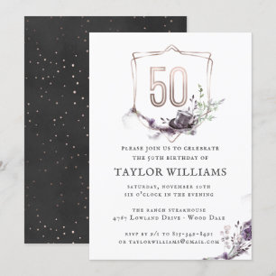 Invitación Violeta Real   Nacimiento del marco del Relieve me