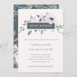Invitación Violeta Suave Floral Rubor y Gris | Estamos Casado
