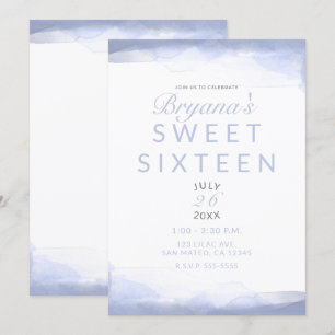 Invitación Violetas Agua Fuerte Moderno Chic Dulces 16