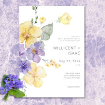 Violetas Florales Modernas Amarillas y Moradas par