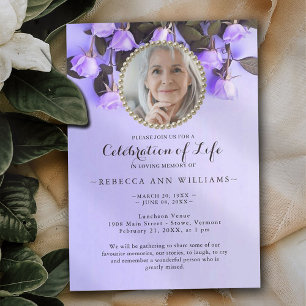 Invitación Violetas moradas floral elegante celebración de la