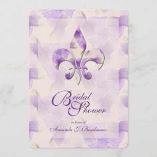 Invitación Violetas y duchas nupciales Fleur de Lis