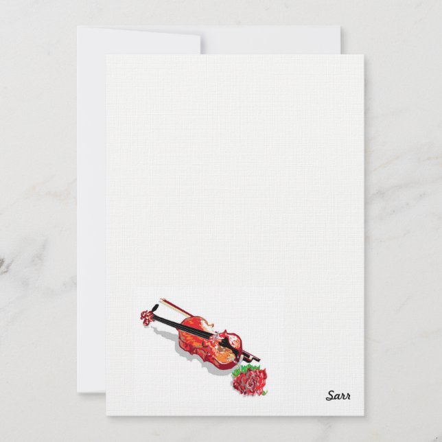 Invitación Violín con una Rosa (Anverso)