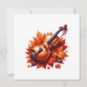 Invitación Violín en la cama de hojas