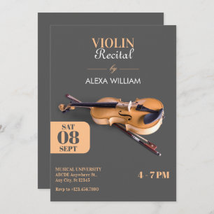 Invitación Violín minimalista moderno