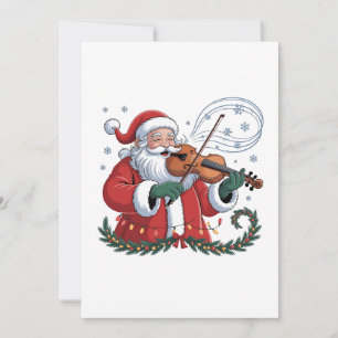 Invitación Violinista de Santa Violinista Música de Navidad X