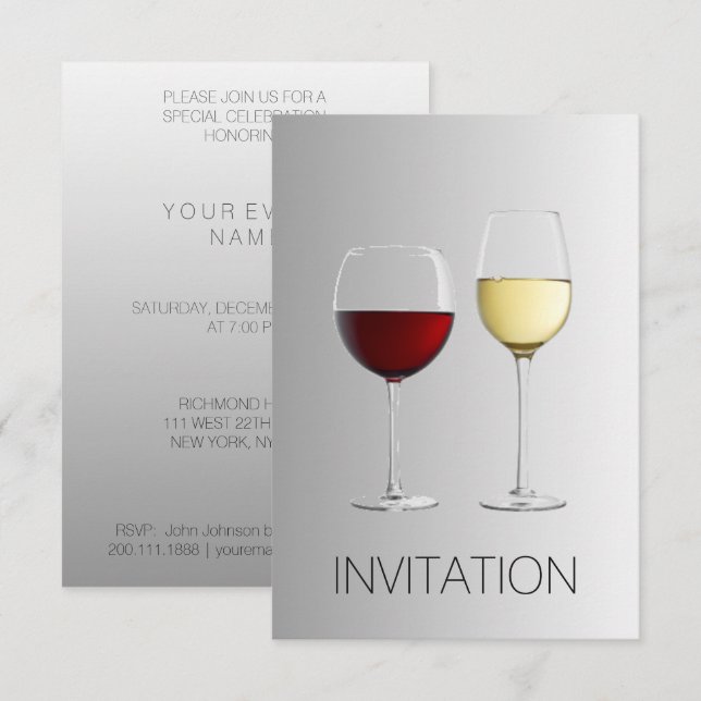 Invitación Vip del Fiesta del Club de Vidrio Blanc (Anverso / Reverso)