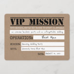 Invitación Vip Mission Funny Mejor Propuesta De Hombre<br><div class="desc">Escribe,  cambia lo que quieras o deja las líneas blancas vacías (borra el texto escrito a mano) y rellena el formulario por ti mismo después de que la tarjeta te sea entregada.</div>