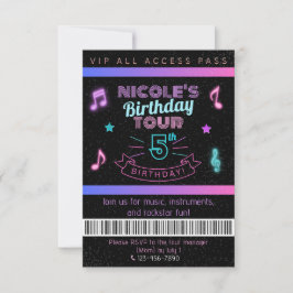 Invitación VIP para fiesta de cumpleaños con tour