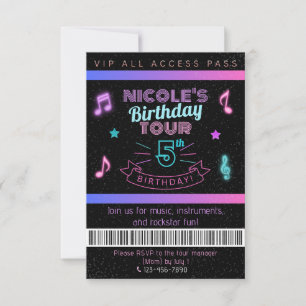 Invitación VIP para fiesta de cumpleaños con tour
