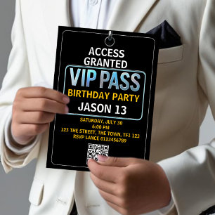 Invitación VIP Pass 13th Birthday Party Invitation Guay Teen
