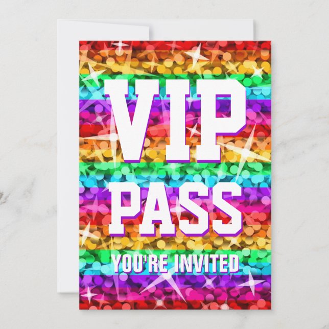 Invitación 'VIP PASS' a la franja arco iris de Gli (Anverso)