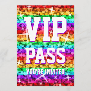 Invitación 'VIP PASS' a la franja arco iris de Gli