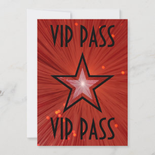 Invitación 'VIP PASS' de Estrella Roja negra
