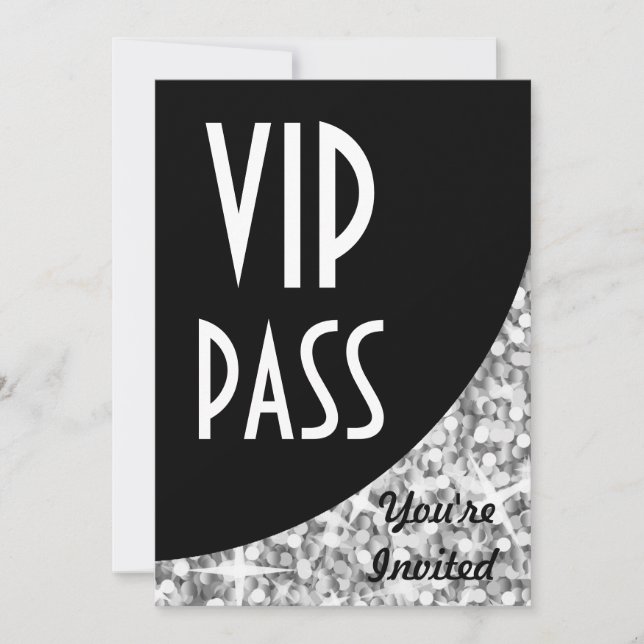 Invitación "VIP Pass" de la curva negra "Silver" d (Anverso)