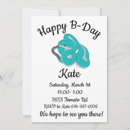 Invitación Viper de árbol blanco feliz del día B