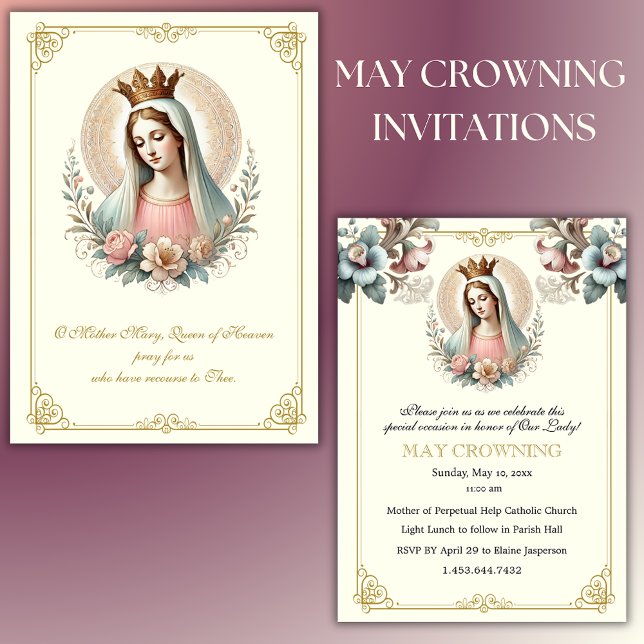 Invitación Virgen Católica María puede coronar evento religio (Subido por el creador)